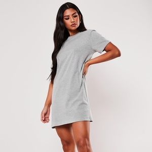 Missguided Gray Basic T-shirt Dress